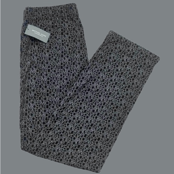 Michael Kors Men's Large Lounge Pants NEW Soft Knit Polyester Black White Logo - Picture 2 of 2